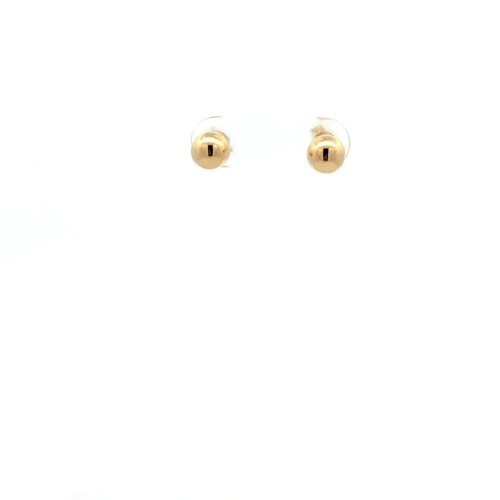 18K Gold Stud Earrings Ball - Picture 9 of 11